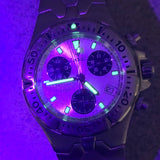 Vintage Zodiac Marine Life Professional Chronograph Watch Date 37mm ALL S.S. Original Bracelet - 5313-0468