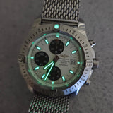 Breitling Colt Chronograph Automatic Watch A13388 Date 44mm ALL S.S. Mesh Band