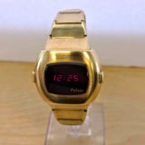 Vintage Pulsar P3 LED Watch 41mm 14K GF & Original Bracelet Digital Wristwatch