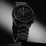 Bulova Lunar Pilot Black Hole Limited Edition Chronograph Watch 98A335 Archive Series 41mm - with a travel case and Bulova clock