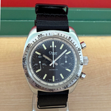 Vintage CLEBAR Chronograph Dive Watch Incabloc Valjoux 7733 17 Jewels 37mm S.S. Swiss Wristwatch