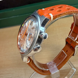 1970s Rotary Longines Monopusher Chronograph Watch 17 Jewels Date Indicator 36mm S.S. Wristwatch