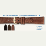 MS716 - Lizard Grain Genuine Italian Leather - Hadley Roma Watch Strap