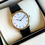 1990s Patek Philippe Calatrava Watch 3520D 18K Gold 32mm Hobnail Bezel - Cal. 177 18 Jewels ADJ. Ultra-Thin