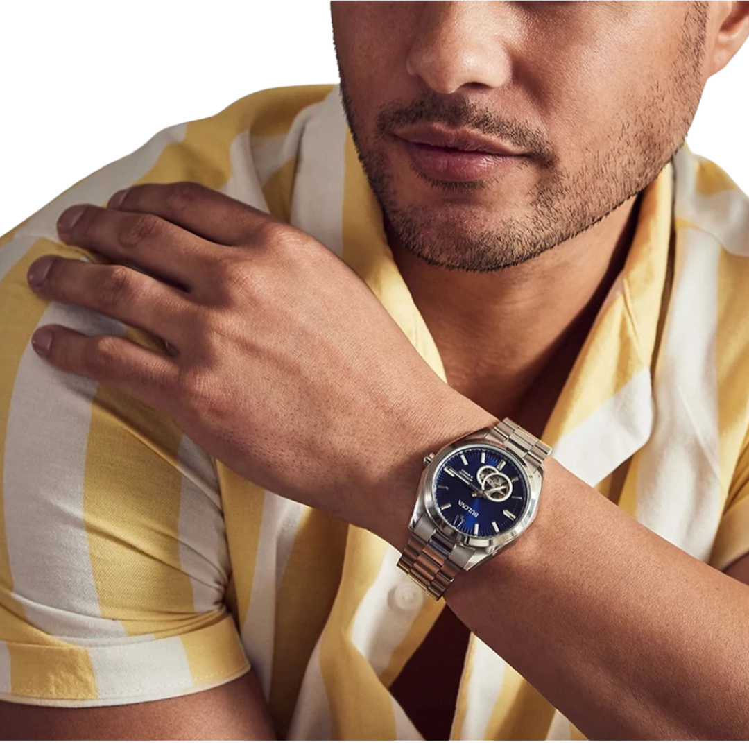 BULOVA Surveyor Automatic Watch 21 Jewels Blue Dial ALL S.S. Model BULOVA Surveyor Automatic Watch 21 Jewels Blue Dial ALL S.S. Model