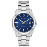 Bulova Surveyor Automatic Watch 96B436 Date Navy Blue Dial 39mm ALL S.S.