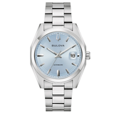 Bulova Surveyor Automatic Watch 96B469 Date Light Blue Dial 39mm ALL S.S.