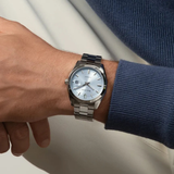 Bulova Surveyor Automatic Watch 96B469 Date Light Blue Dial 39mm ALL S.S.