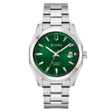 Bulova Surveyor Automatic Watch 96B429 21 Jewels Green Dial 39mm ALL S.S.B&P