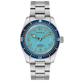 Caravelle Sea Hunter Automatic Watch 43B178 Aqua Blue Dial Date 39mm S.S.