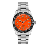 Caravelle Sea Hunter Automatic Watch 43B177 Orange Dial Date 39mm S.S.