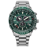 Citizen Promaster Air A-T CB5004-59W – Green Dial Pilot Chronograph Watch front face