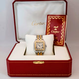 Cartier Panthere Quartz Watch 29mm Date 2-Tone SS 2-Row Yellow Gold Bracelet - Box & Papers