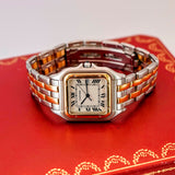 Cartier Panthere Quartz Watch 29mm Date 2-Tone SS 2-Row Yellow Gold Bracelet - Box & Papers