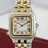 Cartier Panthere Quartz Watch 29mm Date 2-Tone SS 2-Row Yellow Gold Bracelet - Box & Papers