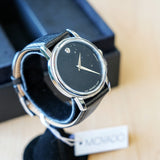 MOVADO MUSEUM CLASSIC Watch Black Dial 30M W.R. MO.01.1.14.6000 - ALL Original In Box