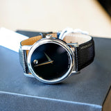 MOVADO MUSEUM CLASSIC Watch Black Dial 30M W.R. MO.01.1.14.6000 - ALL Original In Box