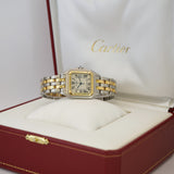 Cartier Panthere Quartz Watch 29mm Date 2-Tone SS 2-Row Yellow Gold Bracelet - Box & Papers