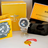 Breitling Super Avenger Chronograph Automatic Watch A13370 S.S. Black Dial - 2-Box & Papers