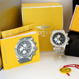 Breitling Super Avenger Chronograph Automatic Watch A13370 S.S. Black Dial - 2-Box & Papers