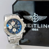Breitling Super Avenger Chronograph Automatic Watch A13370 S.S. Black Dial - 2-Box & Papers