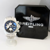 Breitling Super Avenger Chronograph Automatic Watch A13370 S.S. Black Dial - 2-Box & Papers