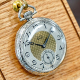1916 DUBER - HAMPDEN Dress Pocket Watch Grade "The Minute Man" 17 Jewels 12s Openface Engraved Decorative 14K White G.F.