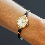 1944 OMEGA Ladies Cocktail Wristwatch 17 Jewels Cal. R13.5 Vintage Watch 14K GF