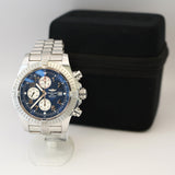 Breitling Super Avenger Chronograph Auto Watch A13370 Blue Dial ALL S.S.  - In Service Box