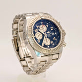 Breitling Super Avenger Chronograph Auto Watch A13370 Blue Dial ALL S.S.  - In Service Box