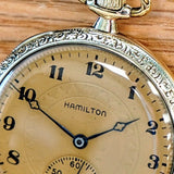 1922 HAMILTON Dress Pocket Watch Openface 12s Grade 910 17 Jewels Adjusted Engraved Case