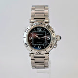 Cartier Pasha Seatimer Automatic Watch Ref. 2790 Date 40mm Black Dial ALL S.S.