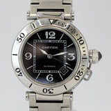 Cartier Pasha Seatimer Automatic Watch Ref. 2790 Date 40mm Black Dial ALL S.S.