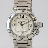 Cartier Pasha Seatimer Automatic Watch Ref. 2790 Date 40mm White Dial ALL S.S.