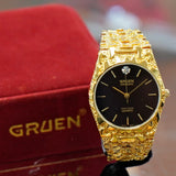 NOS Vintage GRUEN Diamond Precision Quartz Watch Nugget Bracelet Water Resistant Wristwatch - Original Box!