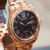 CITIZEN Dress Watch Eco-Drive EO1143-54E Date Indicator Wristwatch ALL Rose Gold S.S.