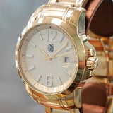 Quartz Watch Date Indicator ALL Gold S.S. Wristwatch Water Resistant 20ATM Screw-Down Crown