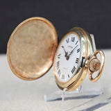 Ladies ARNEX Pocket Watch Hunter Case 17 Jewels Engraved Decorative Case France