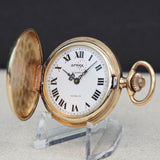 Ladies ARNEX Pocket Watch Hunter Case 17 Jewels Engraved Decorative Case France