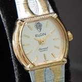 Vintage Ladies ELGIN Diamond Quartz Watch Two-Tone - Ref. EK247-007 Wristwatch