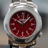 VICTORINOX Swiss Army Ladies Watch Cherry Red Dial 24908 ALL S.S. Wristwatch