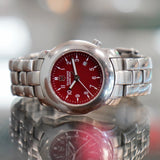 VICTORINOX Swiss Army Ladies Watch Cherry Red Dial 24908 ALL S.S. Wristwatch