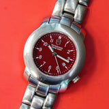 VICTORINOX Swiss Army Ladies Watch Cherry Red Dial 24908 ALL S.S. Wristwatch