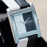 Ladies SKAGEN Denmark Black & White Wristwatch 228SSLW-B Quartz Wristwatch ALL S.S.