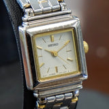 Vintage Ladies SEIKO Quartz Watch ALL S.S. Two-Tone Quartz Wristwatch - V401-5849