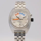 Aquastar Geneve Regate Automatic Watch Yacht Time 5-Dot Countdown Indicator 39mm S.S. Lemania 1345