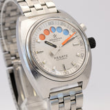 Aquastar Geneve Regate Automatic Watch Yacht Time 5-Dot Countdown Indicator 39mm S.S. Lemania 1345