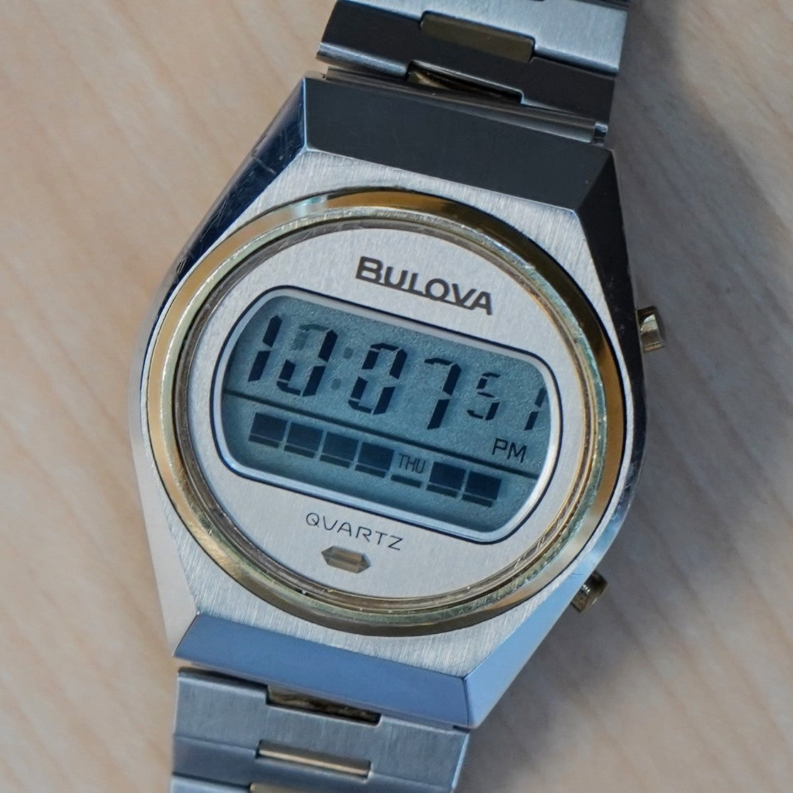 1977 BULOVA Quartz Digital Watch #81301 Two-Tone Case Original