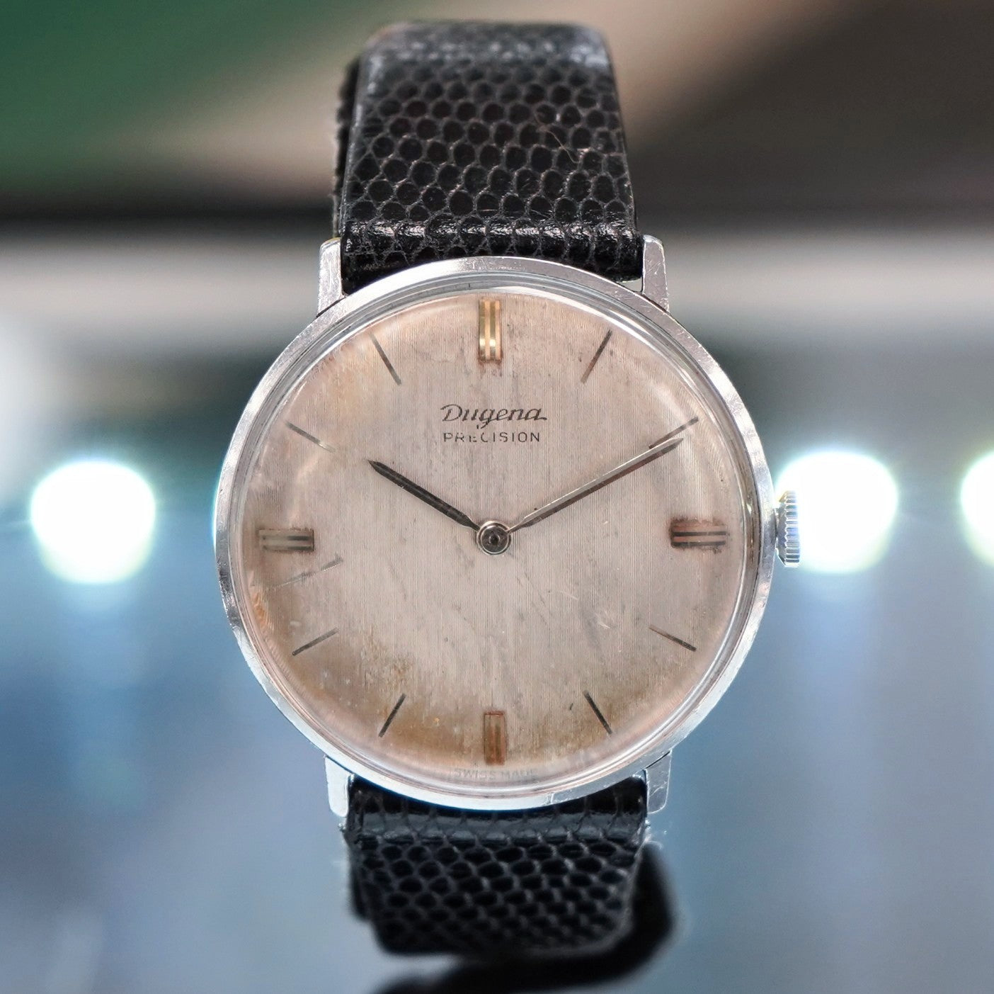 1960's DUGENA Precision Watch Jumbo Case 17 Jewels 280 Swiss