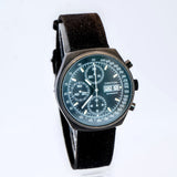 Croton Automatic Chronograph Watch Day/Date Valjoux 7750 25J 41mm Black PVD Case